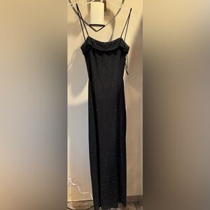 Steppin’ out long black dress new with tags size M